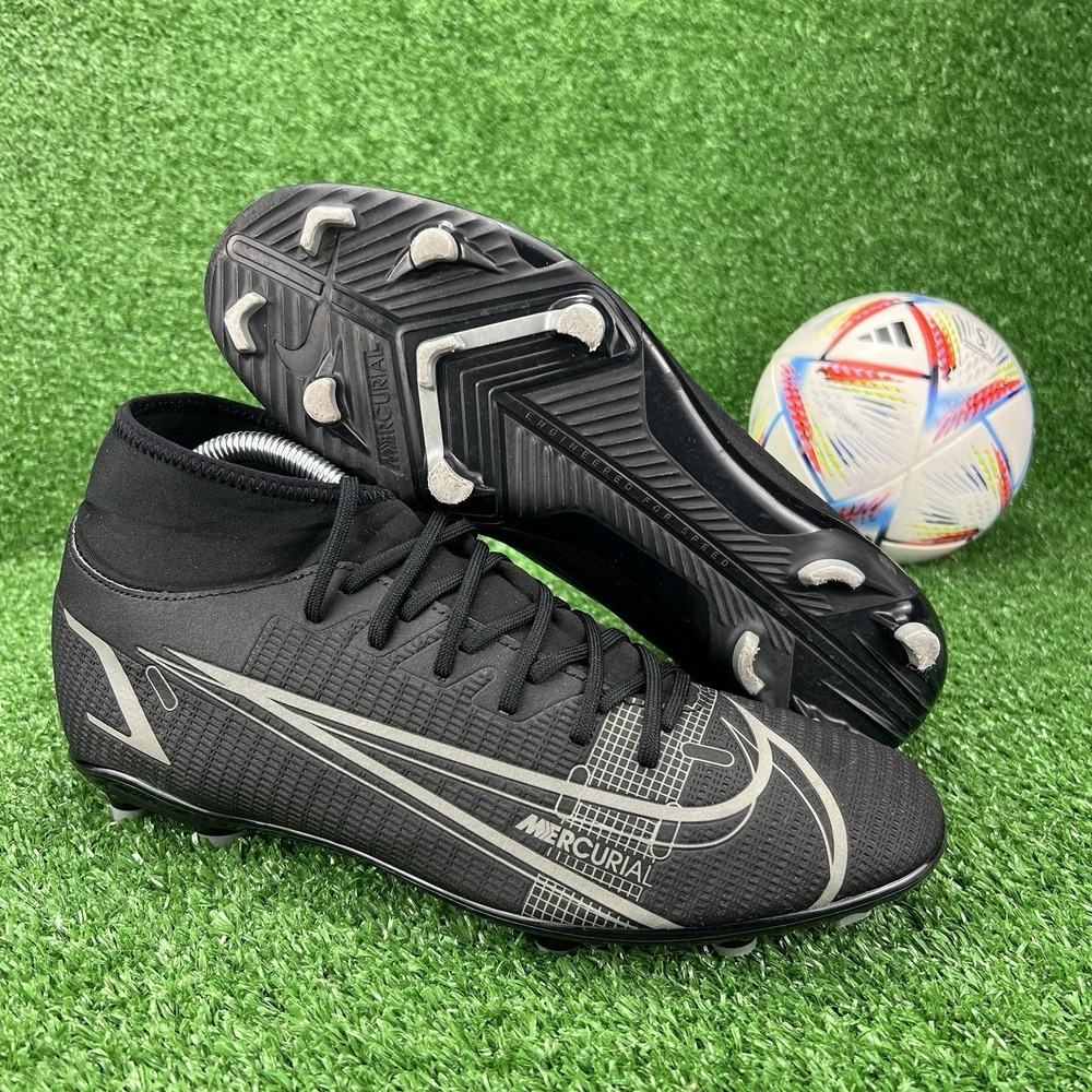 Nike Superfly 8 Club FG/MG Men's 9 Soccer Cleats CV0852 004 Black Iron Grey Boot